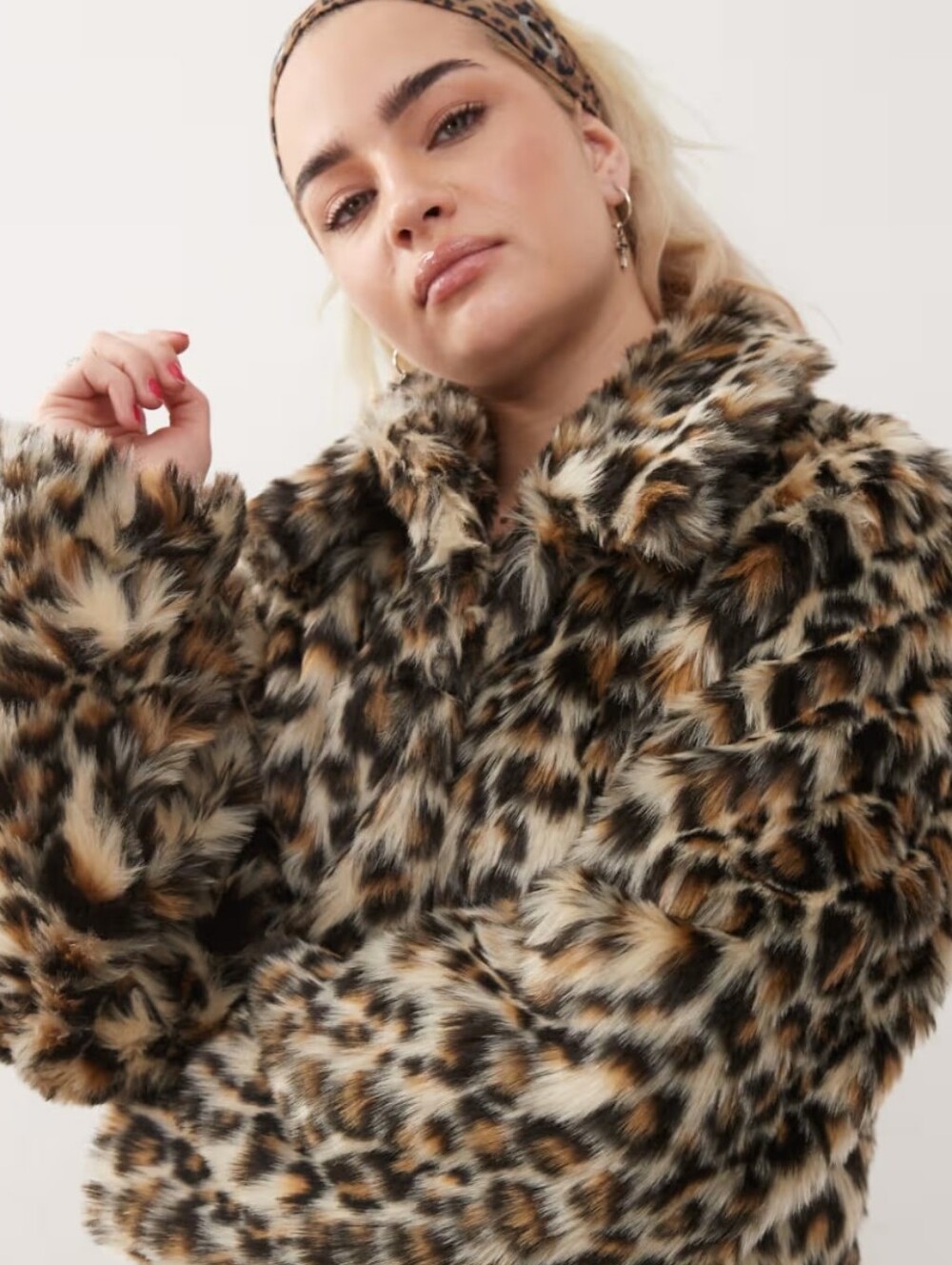 🐆Coffee Shop New York Leopard Faux Fur Coat Women's XS Plush Animal Print Lined